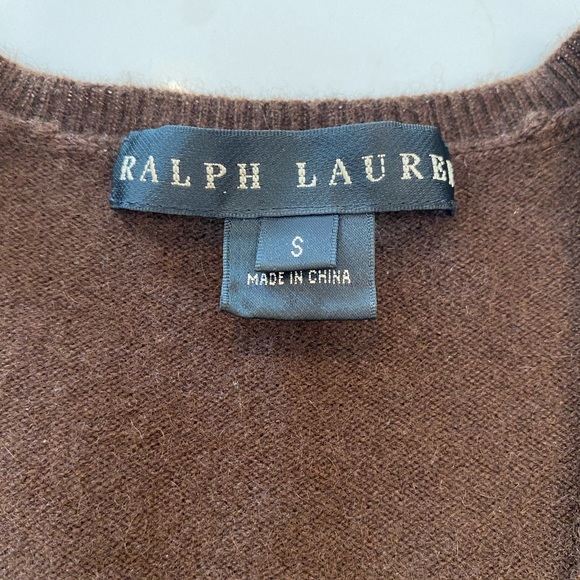 Ralph Lauren Warm Cashmere Long Sleeve Top Brown - Picture 6 of 8